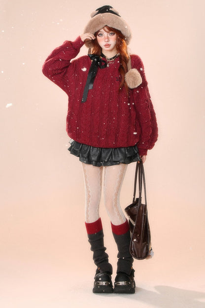 Raidy Style Red Twist Sweater