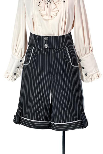 King's College Lolita Prince Ruffle Shirt + Cape + Vest + Shorts + Skirt