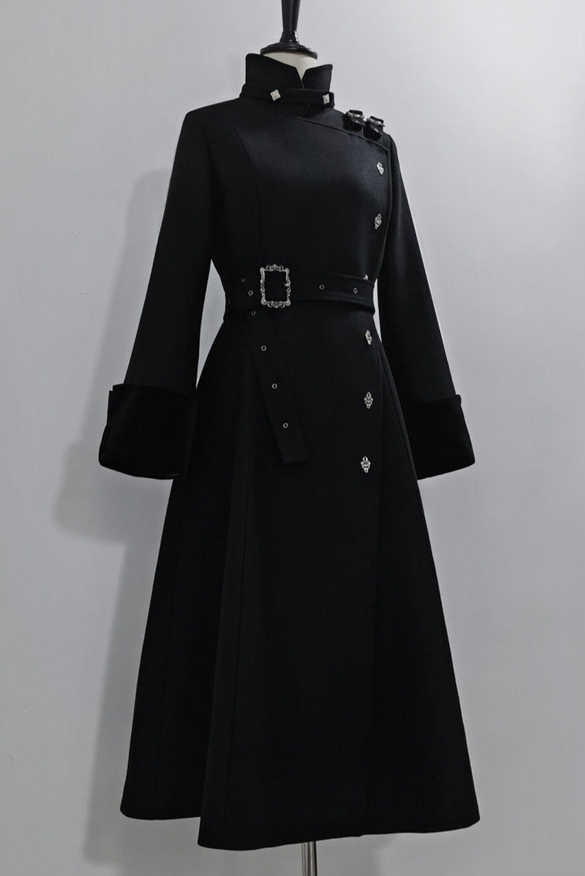 February 22nd reservation deadline] Black Dark High-End Stand-Up Collar Prince Coat