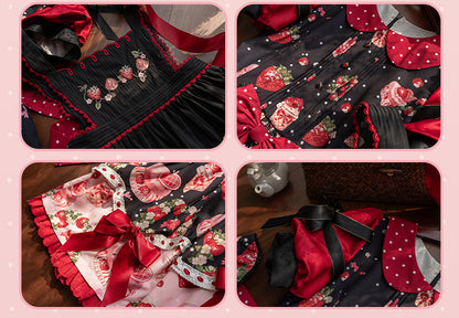 Strawberry Season Series Apron Catsuits Bonnets