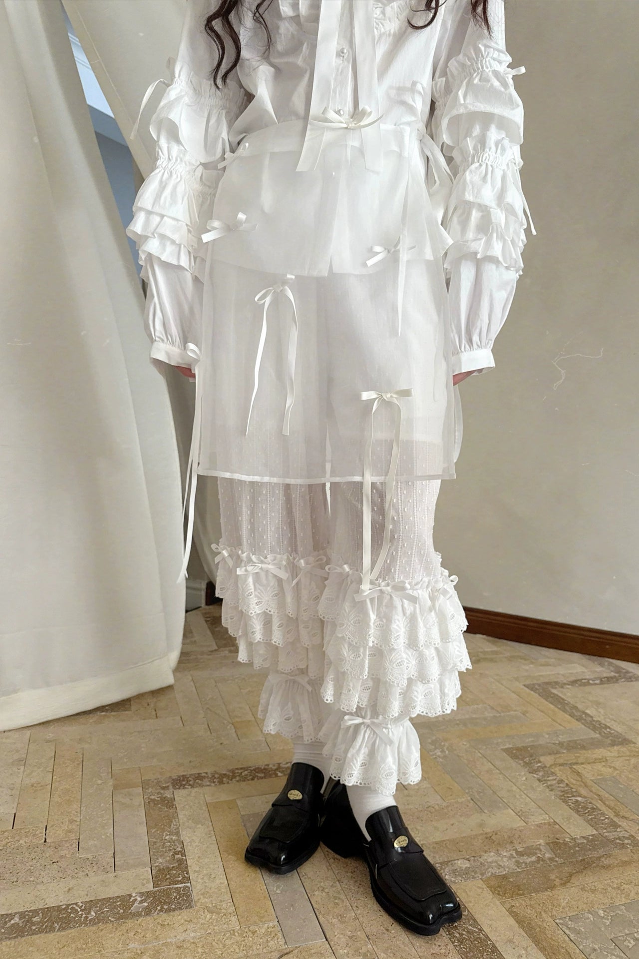 Puppe Transparent Schleifendruck Schürze