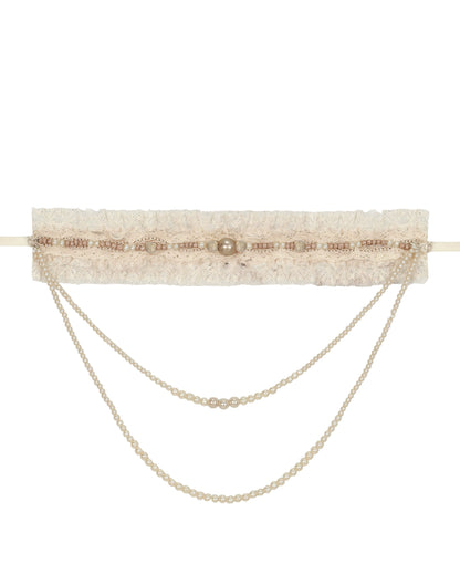 ラブフィッシュボーンコルセットロココフレンチチュニックトリムトップス＋スリーブ＋スリムリボン＋レッグカバー＋チョーカー