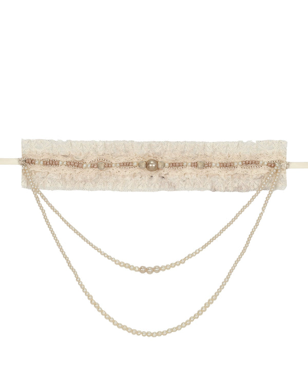 ラブフィッシュボーンコルセットロココフレンチチュニックトリムトップス＋スリーブ＋スリムリボン＋レッグカバー＋チョーカー