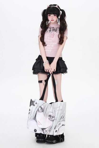 レターデザインスリムトップス