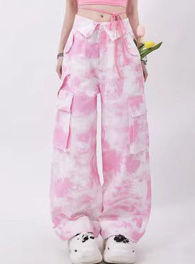 Street Flap Design Pants [Tie-dye Camouflage