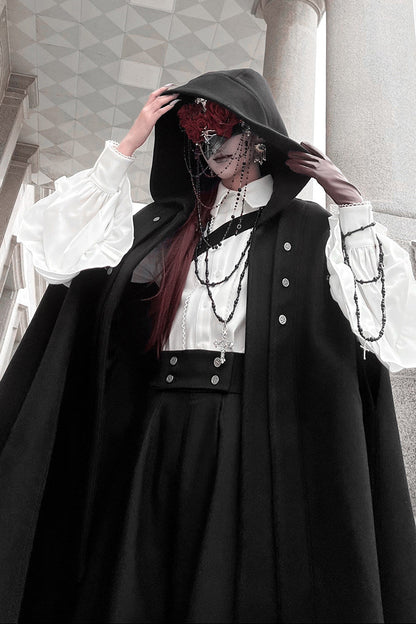 Elegant Oversized Cape Shirt and Trousers Set-Up