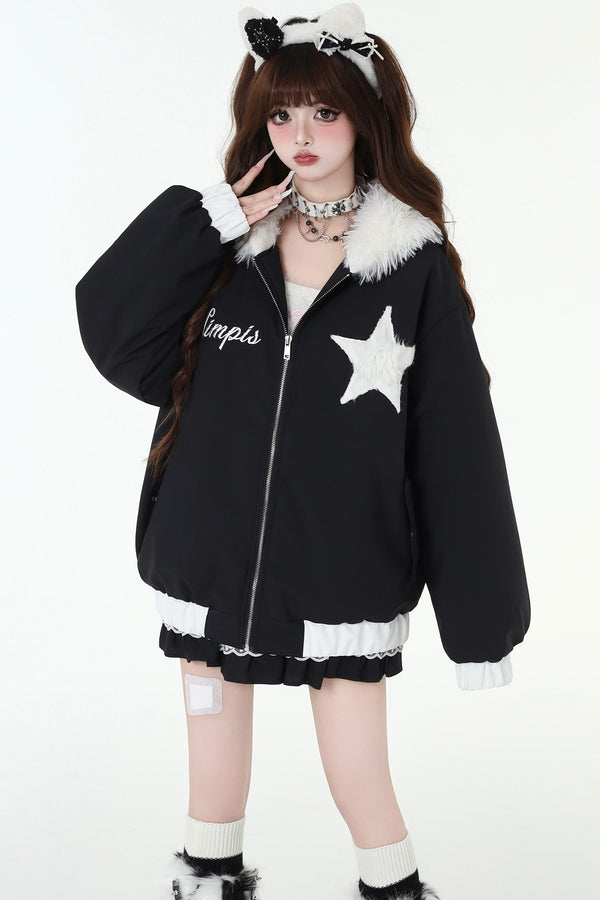 Rabbit Ears Embroidered Cotton Jacket