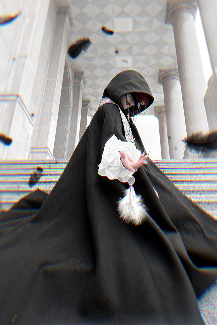 Elegant Oversized Cape Shirt and Trousers Set-Up