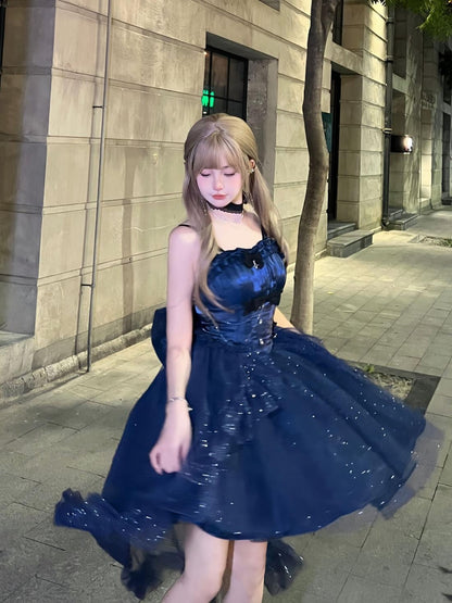 ハロウィンレッドプリンセスドレス＋テール＋リボン＋ネックカラー