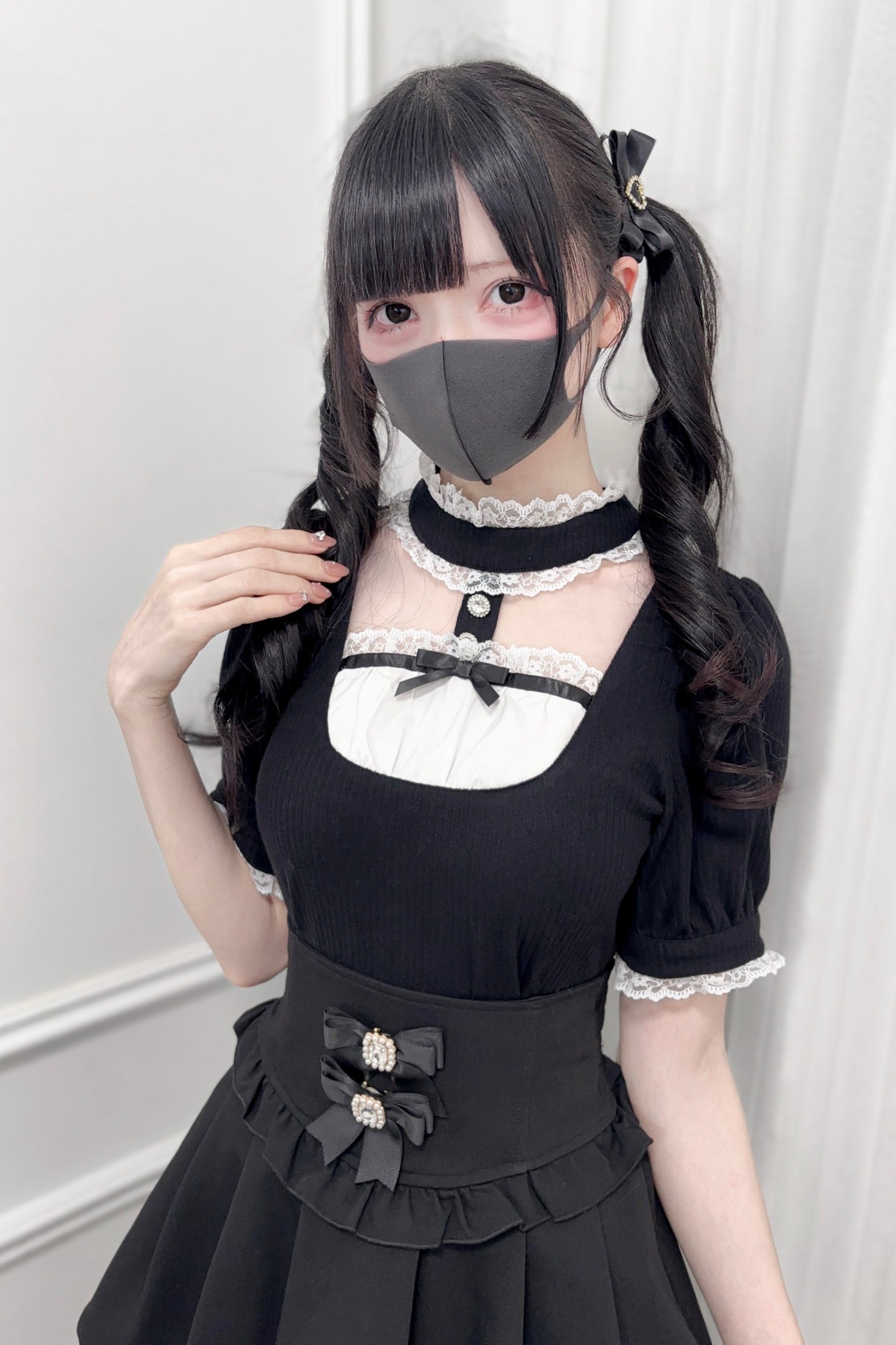 【予約商品】ゴシック地雷リボンカラートップス