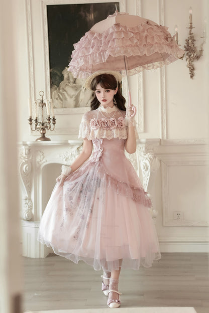 スイートピンクローズエレガントロリータセット