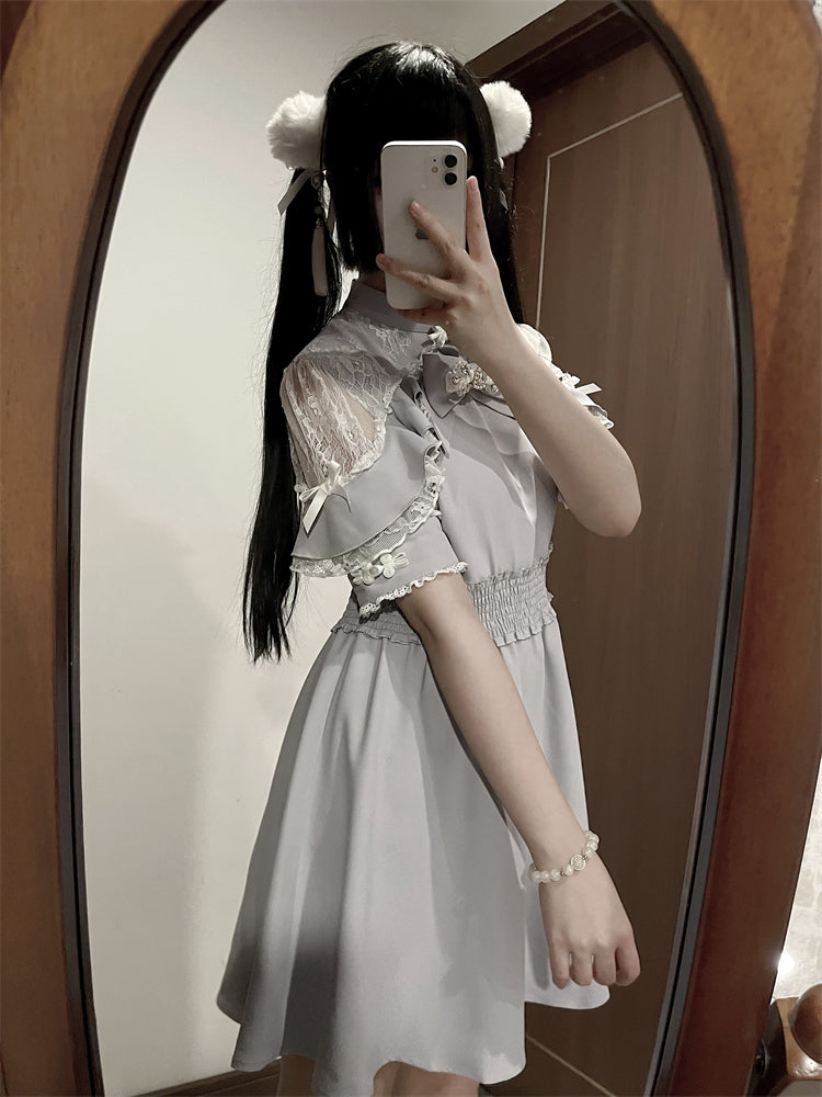 China Lace Ribbon Off-the-shoulder Dress