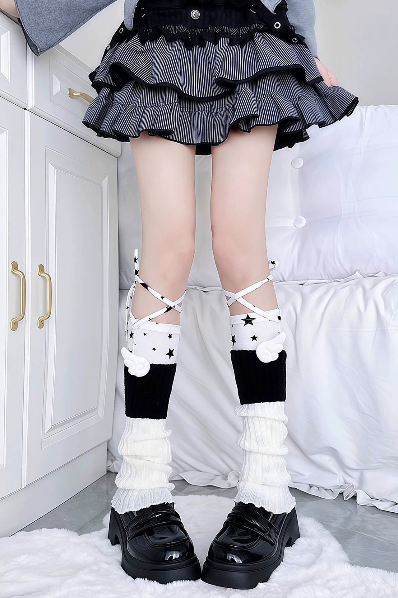 Color Blocked Wing Leg Warmers + Tights