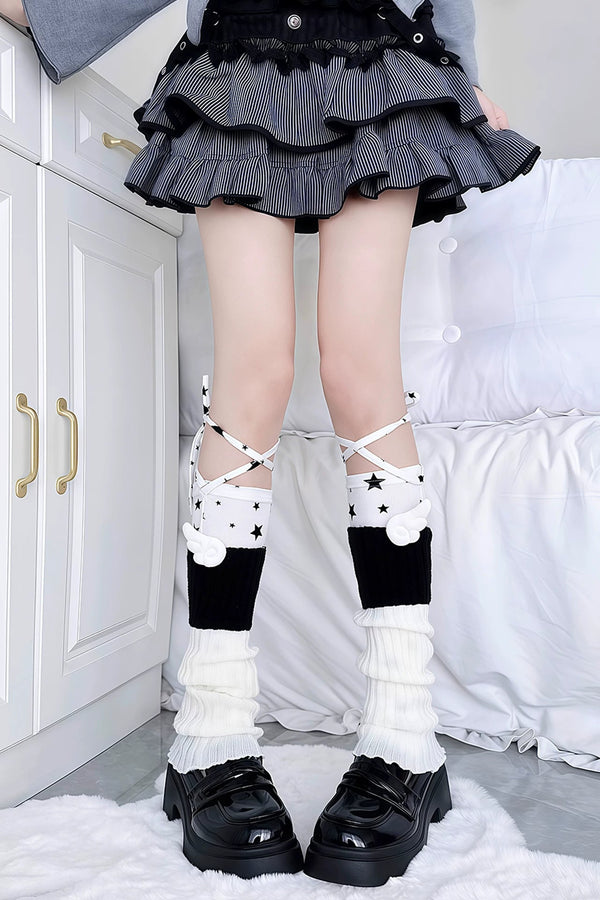 Color Blocked Wing Leg Warmers + Tights
