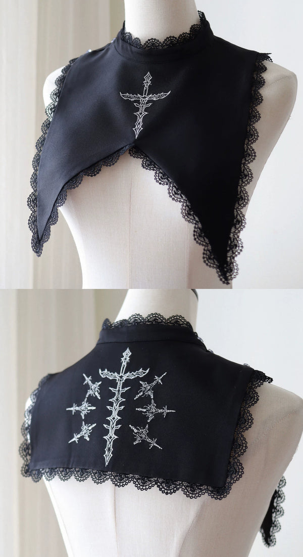 [Pre-order Deadline: May 30] Black and White Gothic Lolita Series Accessories (Choker, Chain Brooch, Fake Collar 1/2)
