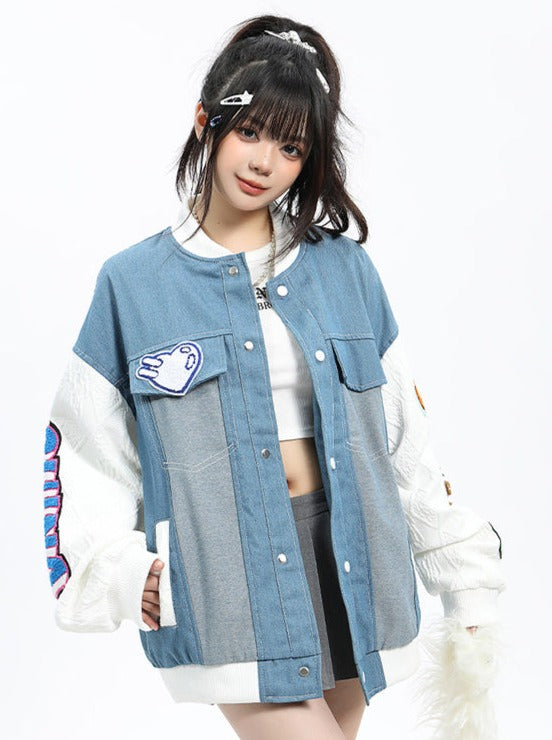 American Design Bicolor Over Denim Jacket