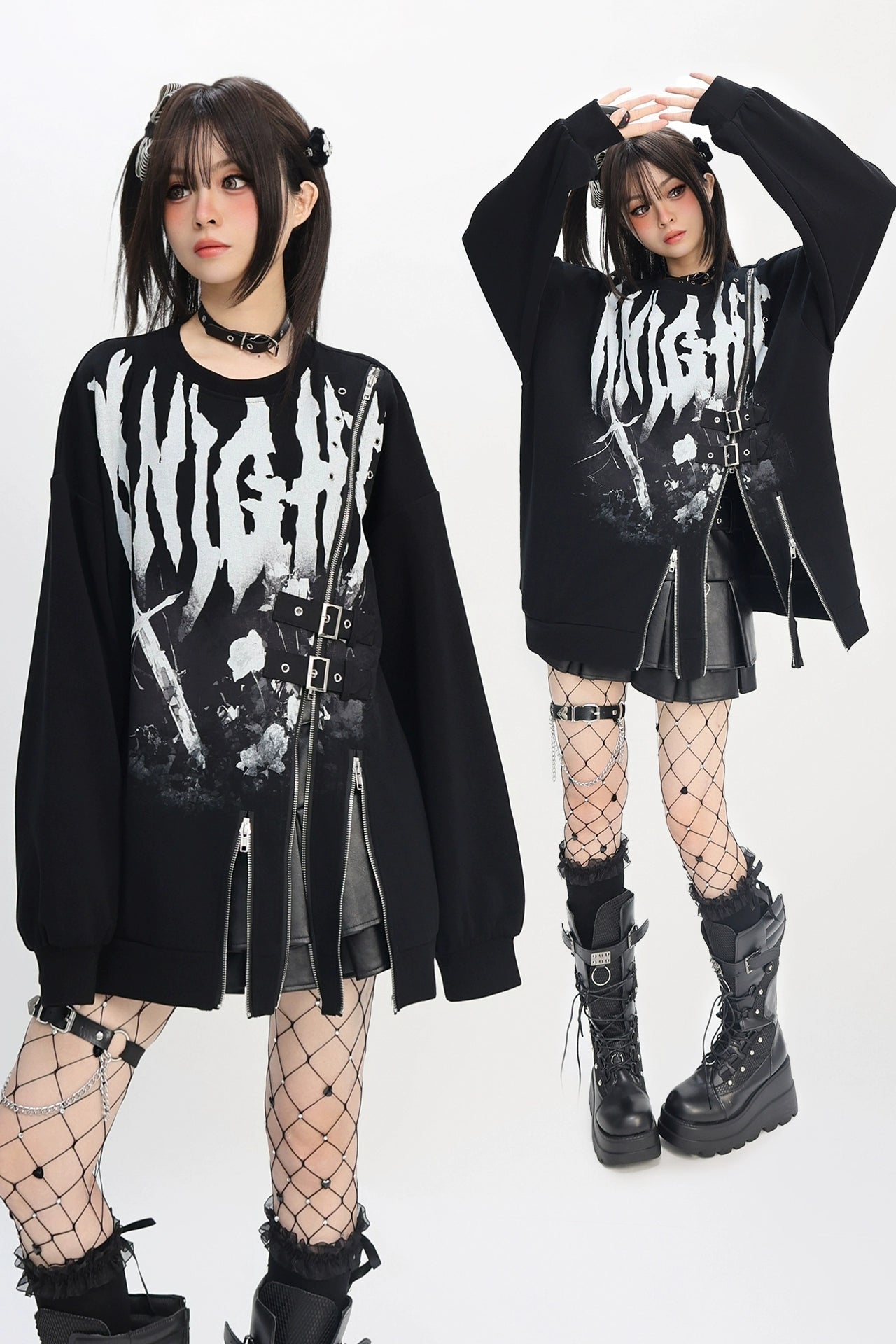 ダークナイトレタースリットトップス