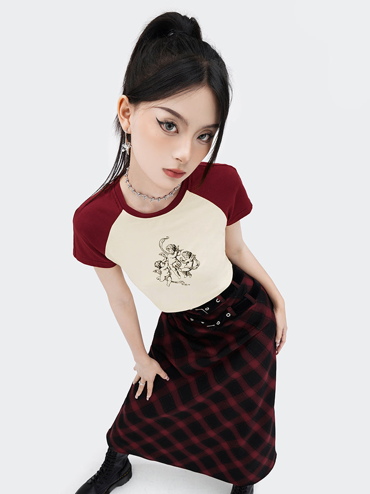 Angel Raglan Cropped T-Shirt