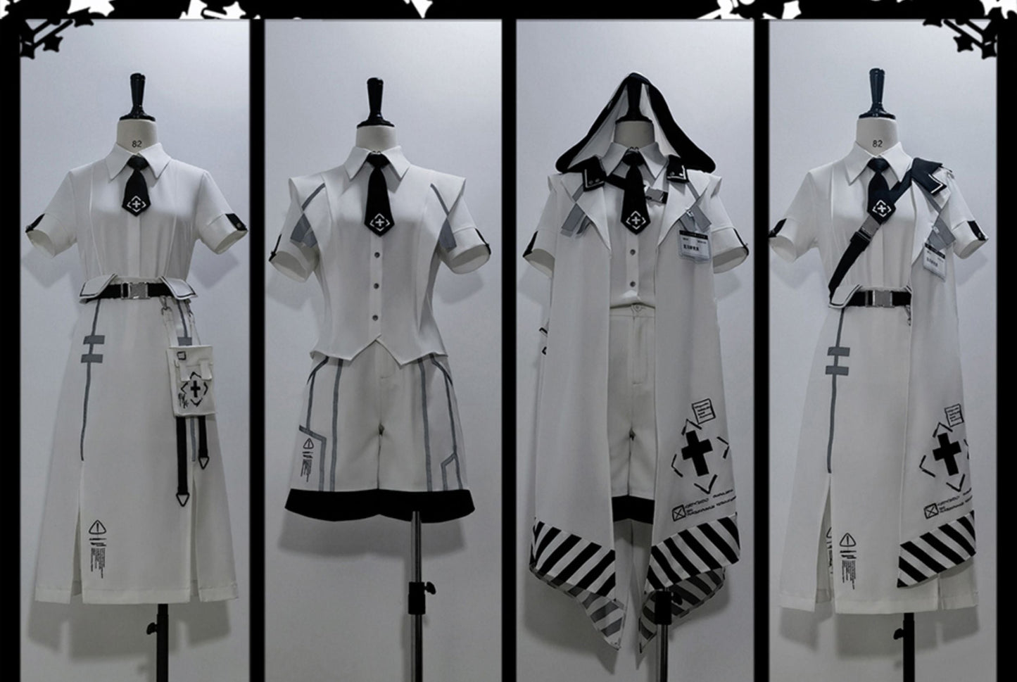 Virtual Military Cool Handsome Shirt Short Pants Cape Set