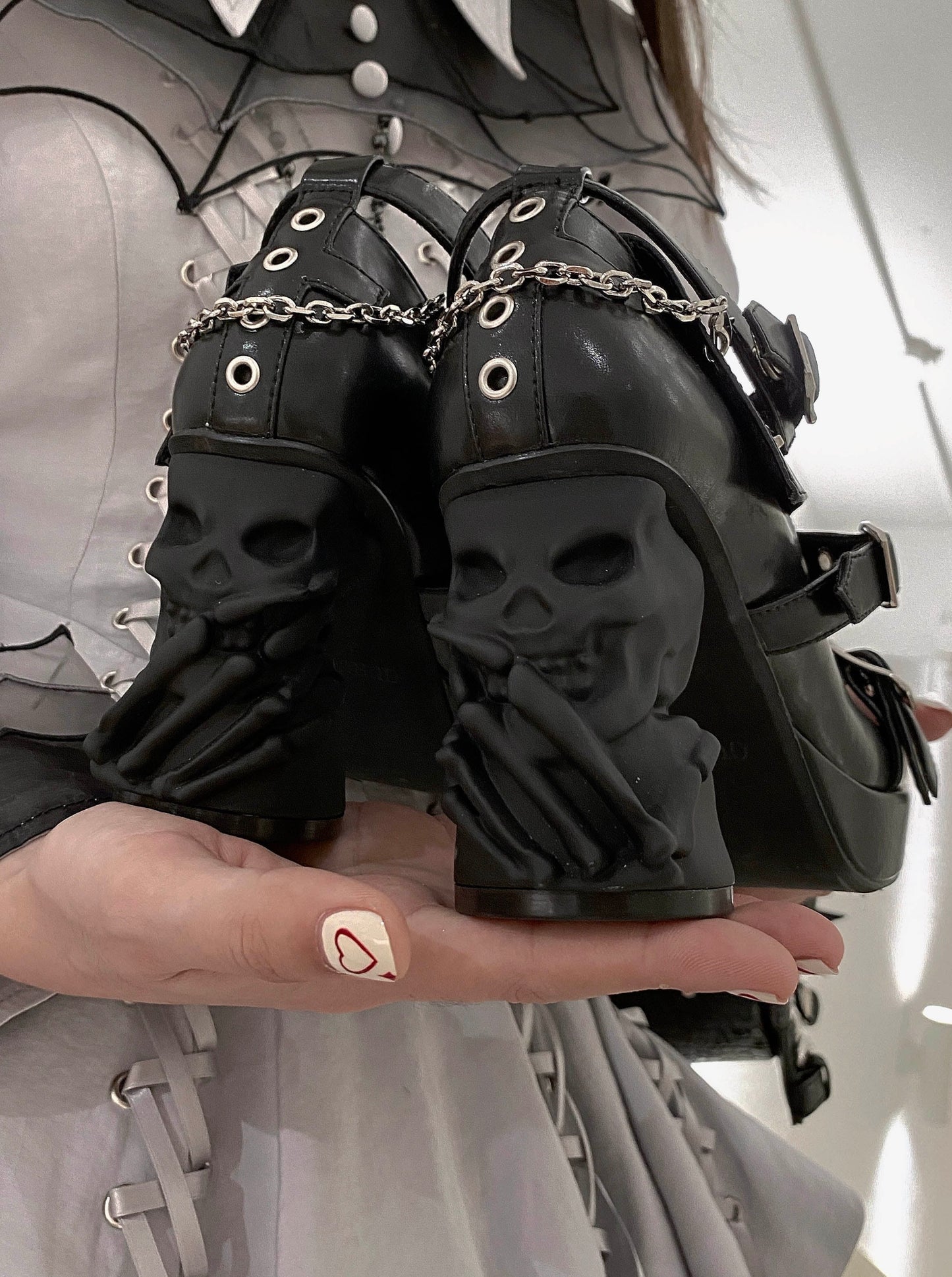 Subculture Gothic Skull Heel