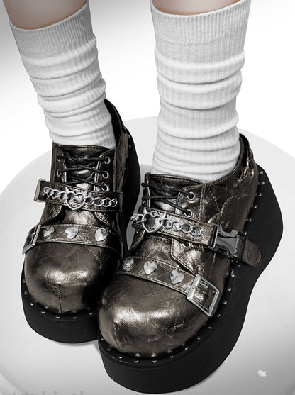 Devil Trap Punk Gothic Lolita Round Toe Platform Shoes