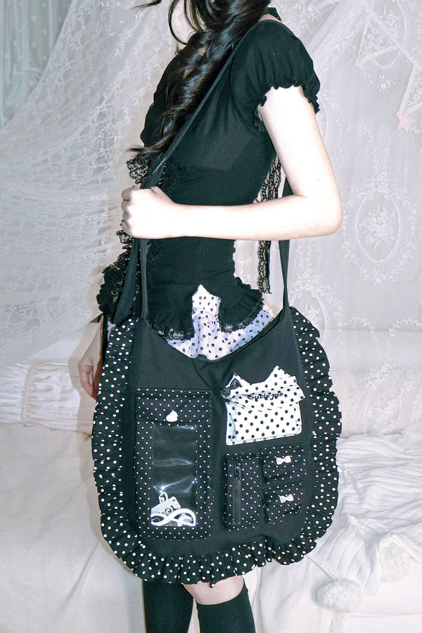 Polka Dot Big Ribbon Adjustable Bag