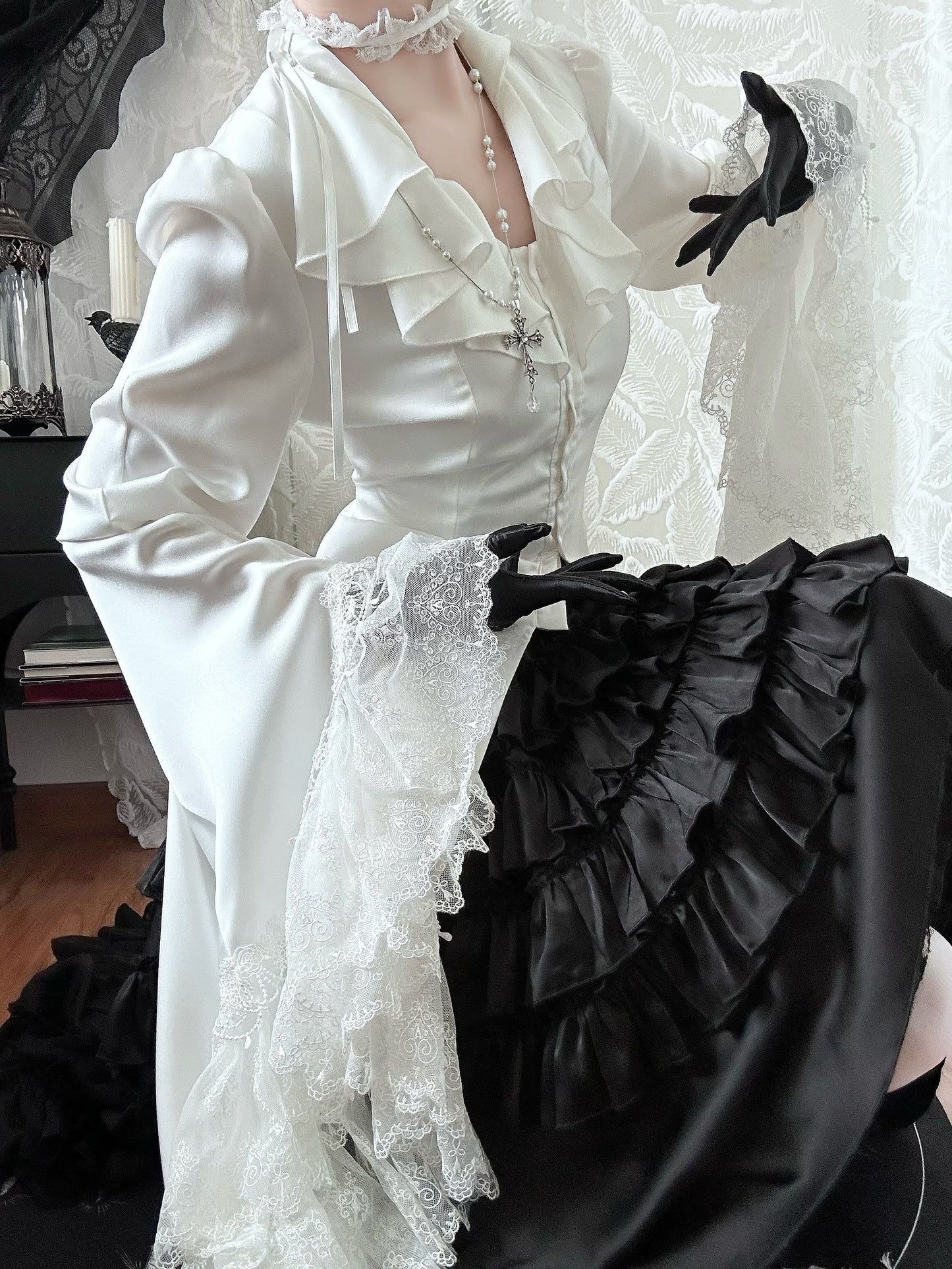 【12月20日予約締切】バタフライシャドースタンドカラーゴシックエレガントプリンスシャツ