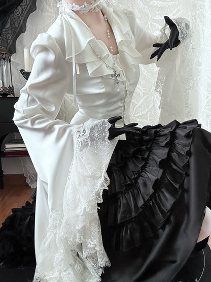 【12月20日予約締切】バタフライシャドースタンドカラーゴシックエレガントプリンスシャツ