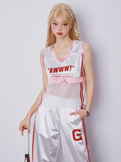 Street Sports Style Sleeveless Top + Casual Pants