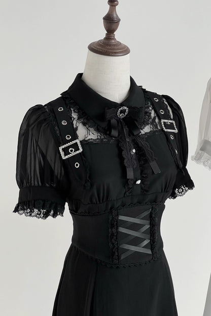 Subculture sheer top + long skirt