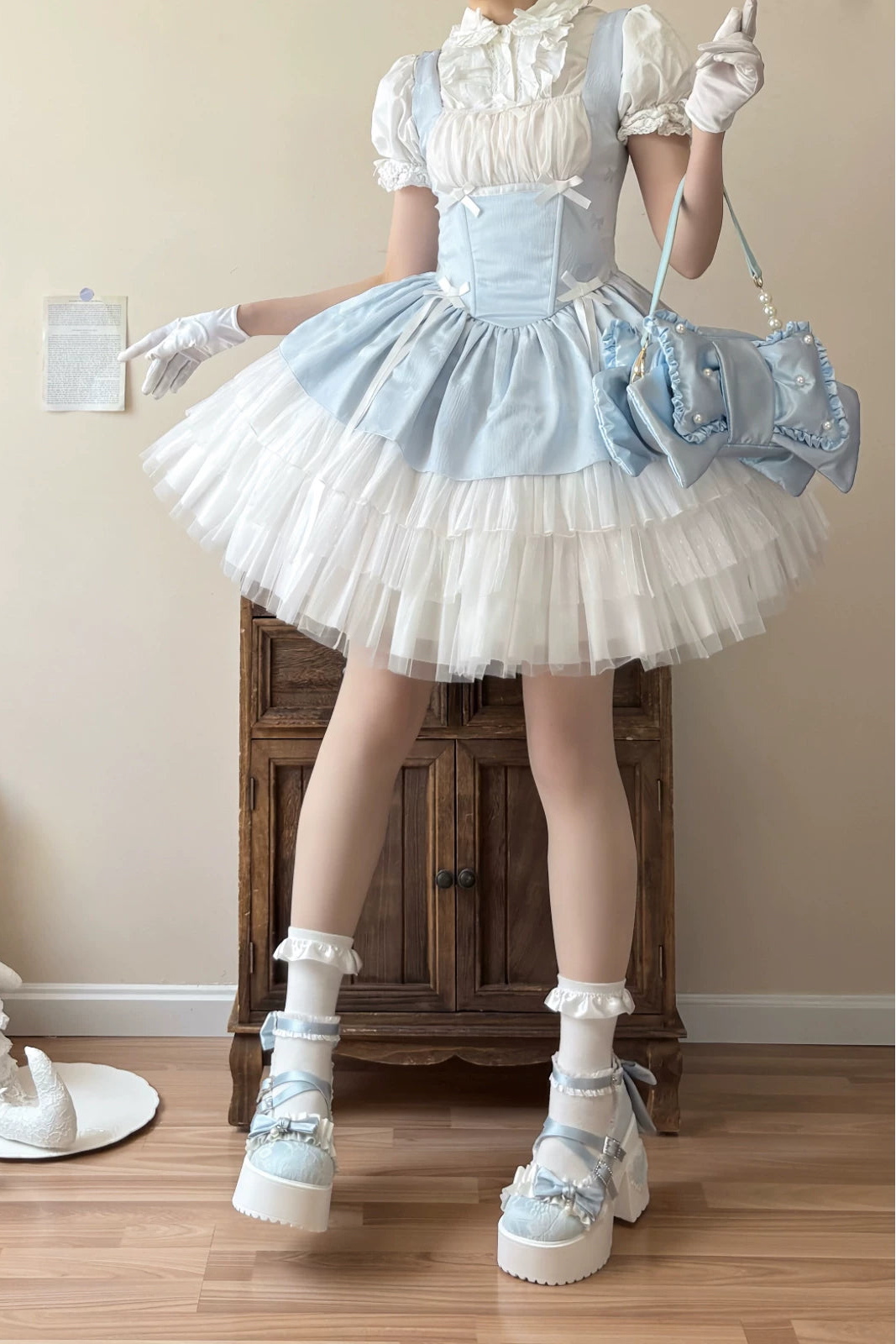 ドリームリボンレースマリージェーンシューズ