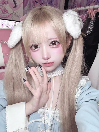 【4月15日预售截止】水蓝色医疗蕾丝交叉围裙连衣裙+项圈