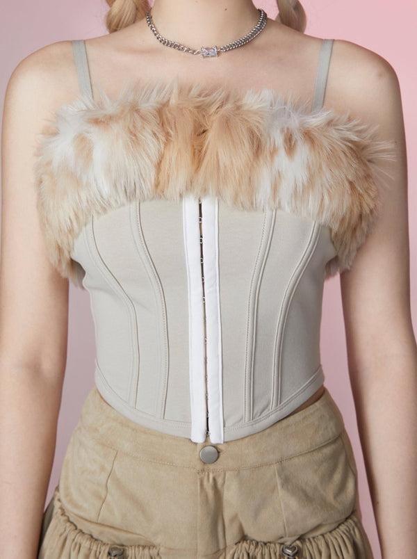 コットンウールパッチワークウエストストラップファートップス