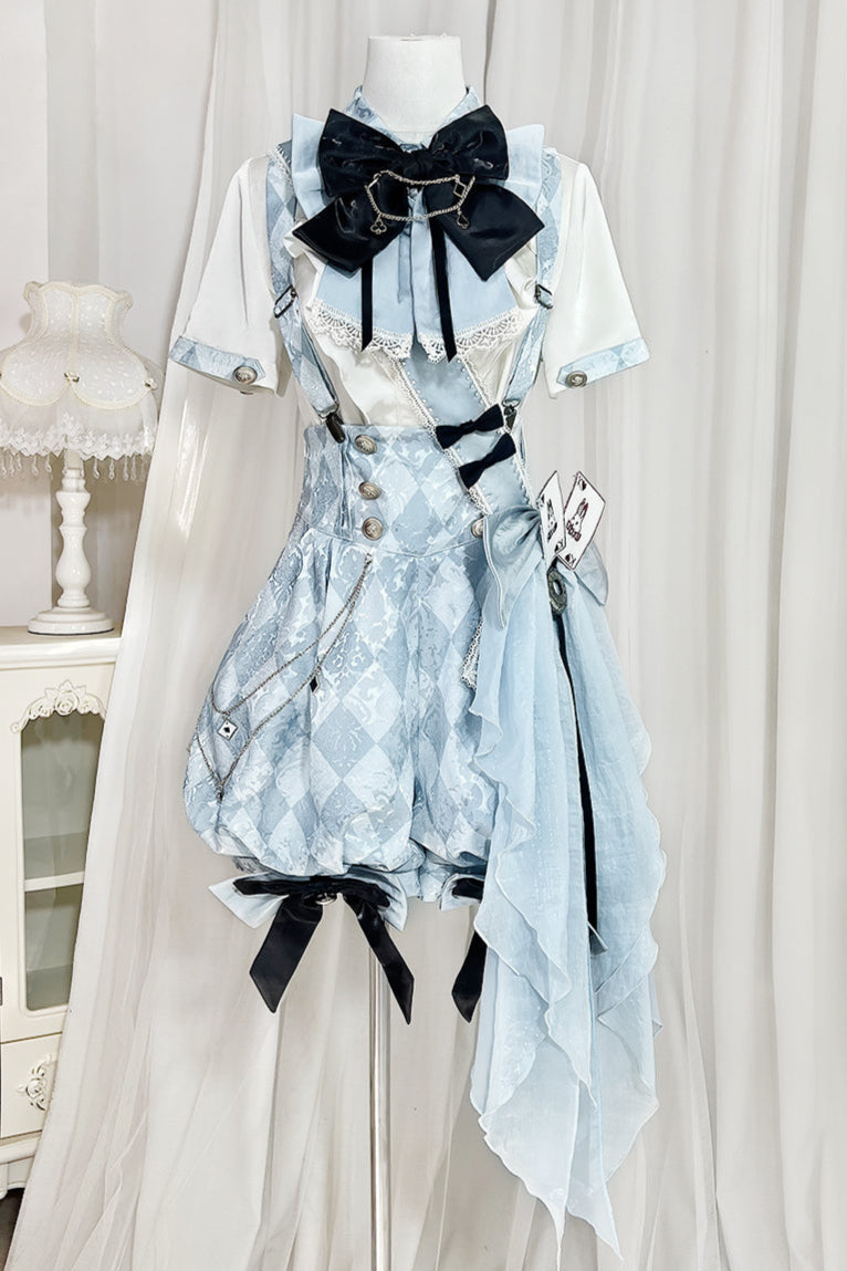 【予約商品】アリス皇子ロリータシャツ+ショートパンツ+ベルト