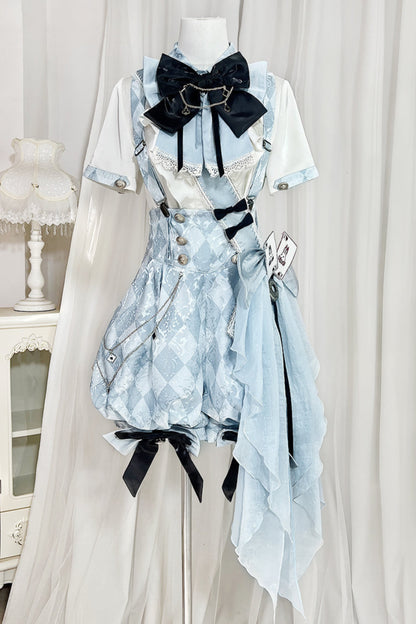 【予約商品】アリス皇子ロリータシャツ+ショートパンツ+ベルト