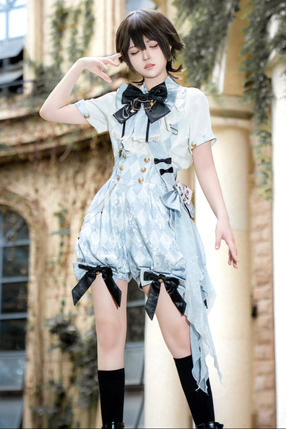 【予約商品】アリス皇子ロリータシャツ+ショートパンツ+ベルト