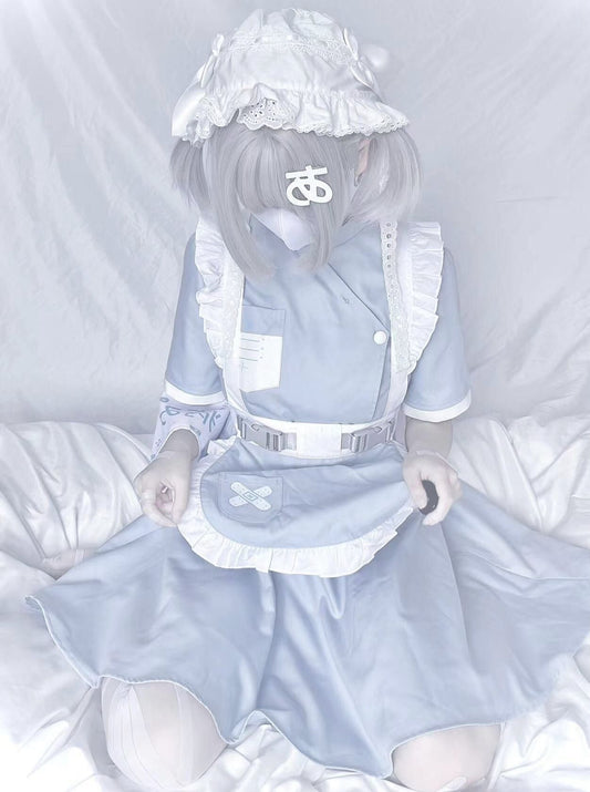 [Angel Neighborhood👼Aqua Medical Subculture Dress + Apron