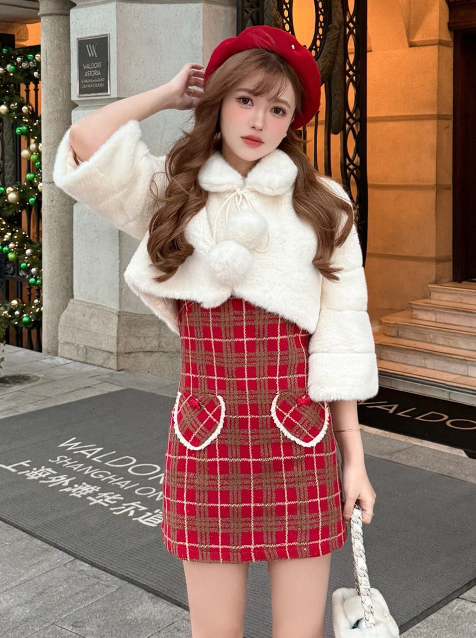 Holiday Doll Sweet Breast Red Check One Piece