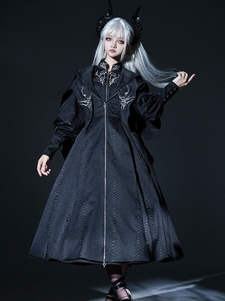 [Reservation Deadline: March 28] Dragon Scale Gothic Lolita Jumperskirt + Long Coat🐉