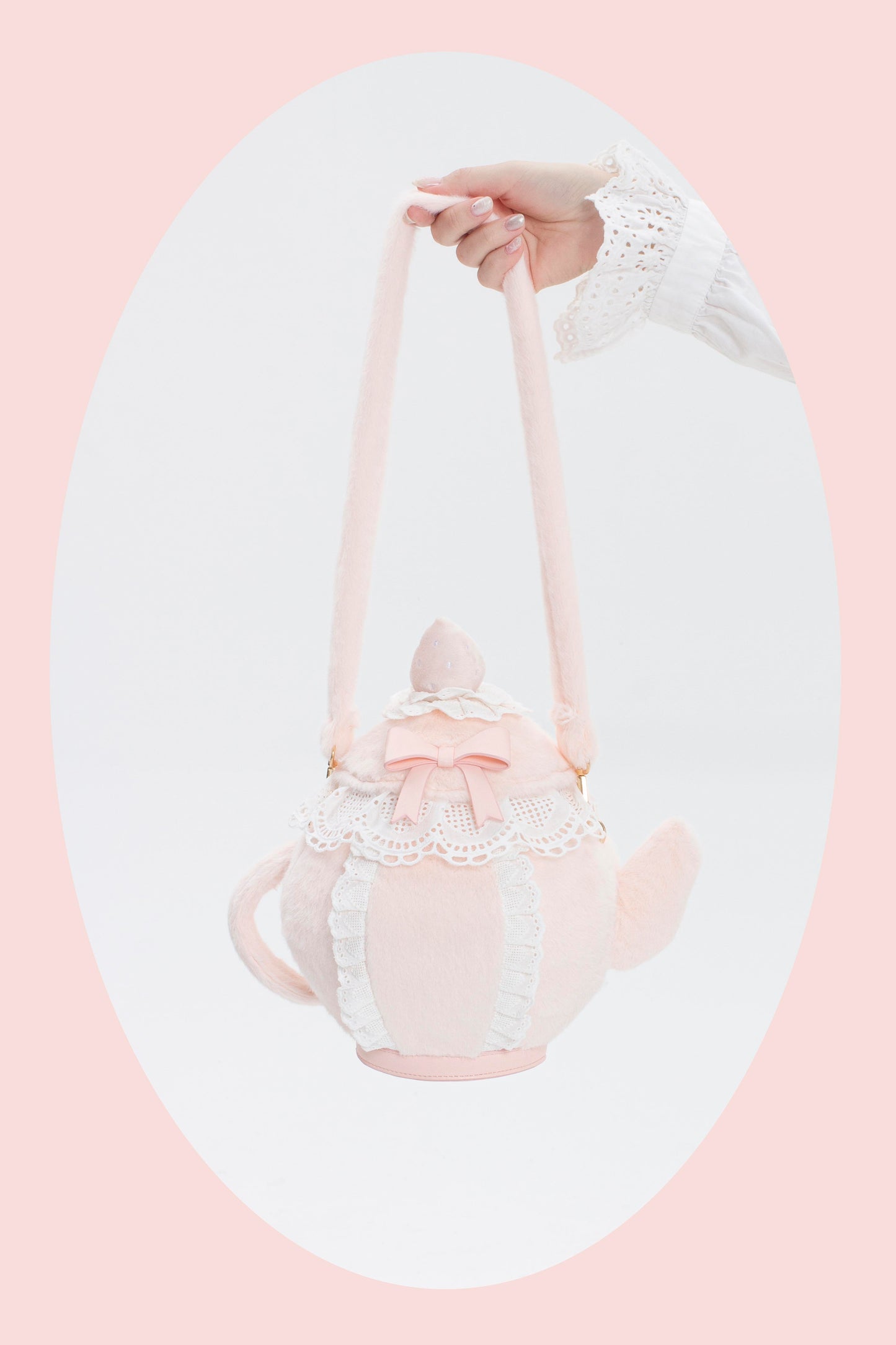 ピュアピンクティーポットバッグ