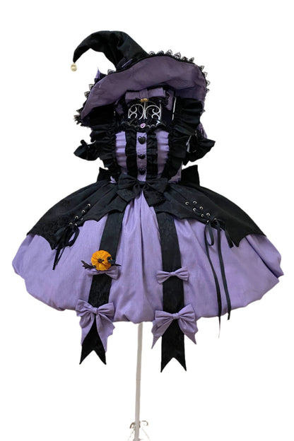 [Reservation deadline on October 5] Little Witch Halloween Bud Dress Set + Witch Hat