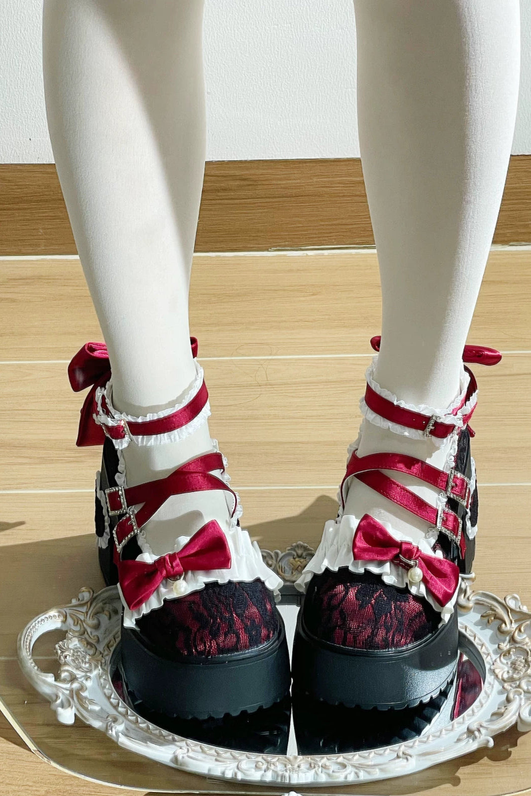 ドリームリボンレースマリージェーンシューズ
