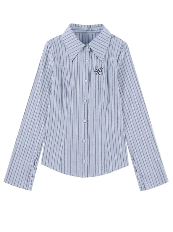 Striped mode slim shirt