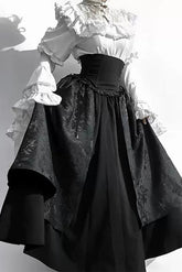 다크 고딕 로리타 고저스 스커트+프릴 블라우스