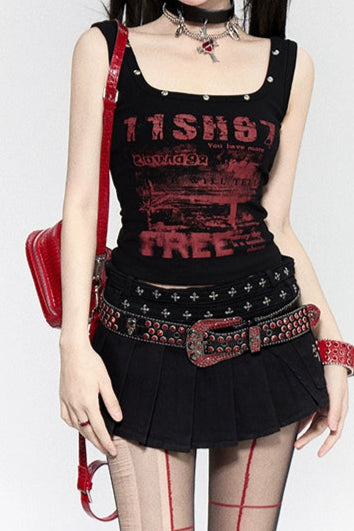 スターホローフードパーカー+ロックタンクトップス