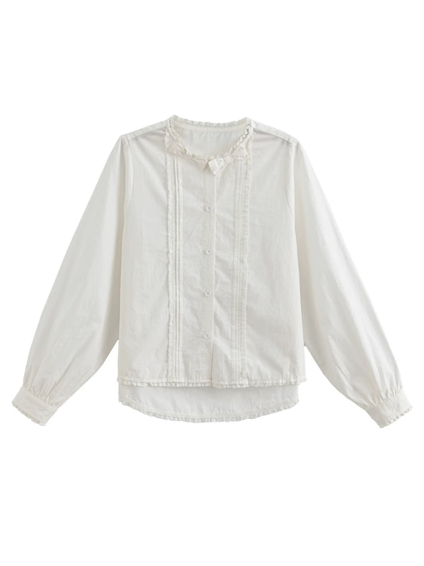 Blusa de encaje blanco puro