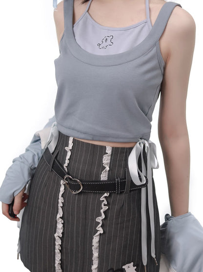 Saber Line Hake Two Piece Suspender Tops