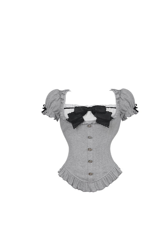 Moonlight Secret Language Top + Black Waist Belt + Plaid Tiered Skirt
