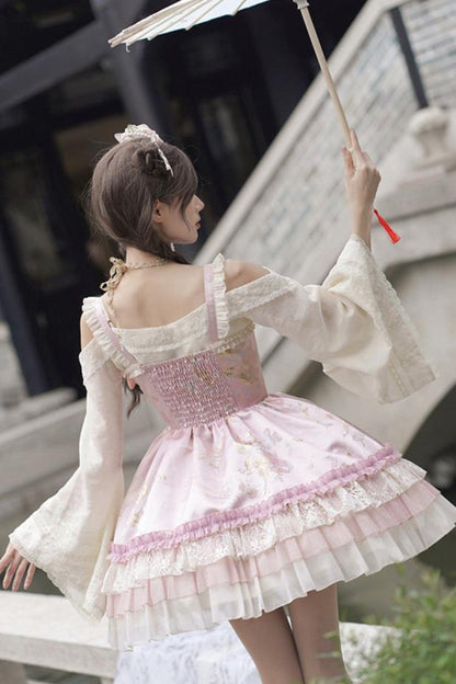 Sweet Suspender Dress + Chinese Set + Necklace + Inner + Sleeve