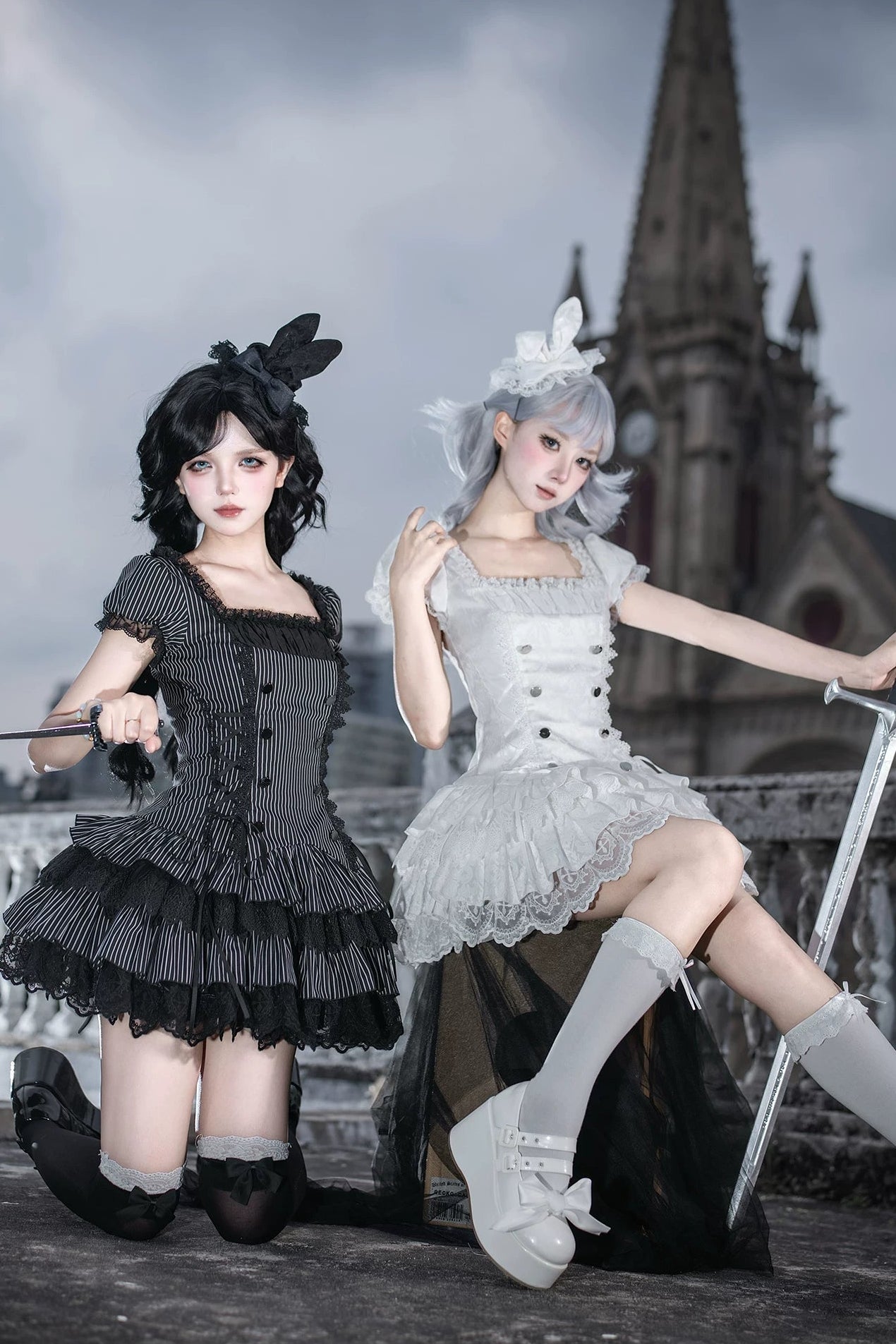 天使と悪魔のナイトドールロリータセット